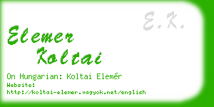 elemer koltai business card